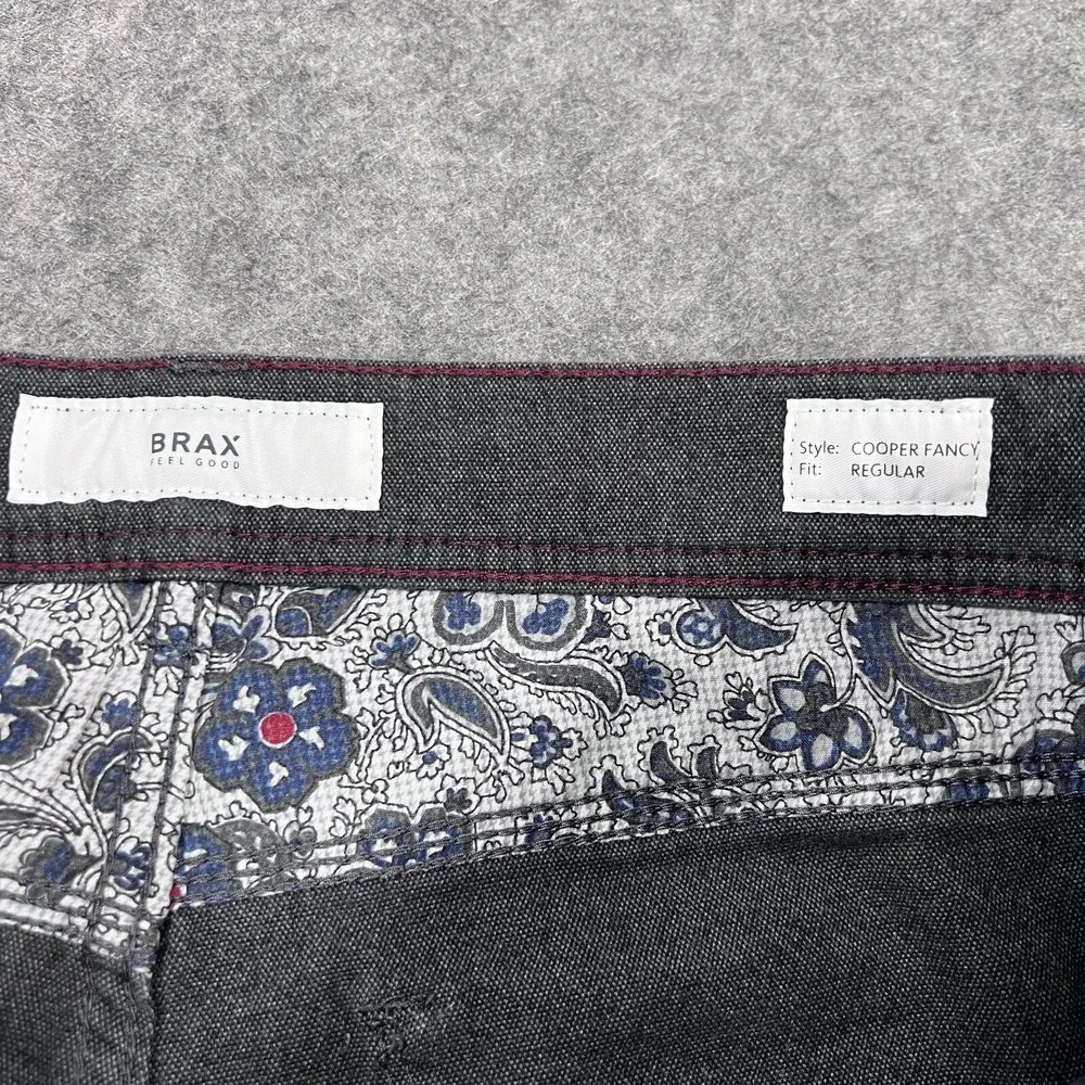 Brax Gray Cooper Fancy‎ Regular Fit Straight Leg Dress Chino Pants Mens 31x29